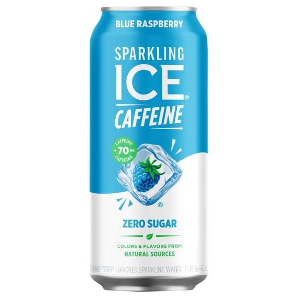 Sparkling Ice Caffeine Zero Sugar Blue Raspberry Sparkling Water
