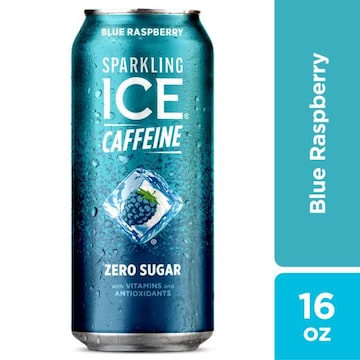 Sparkling Ice +Caffeine Sparkling Water, Zero Sugar, Blue Raspberry