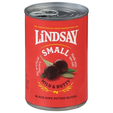 Lindsay Olives, Pitted, Black Ripe, Mild & Nutty, Small