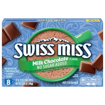 Swiss Miss Hot Cocoa Mix, No Sugar Added, Milk Chocolate Flavor