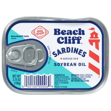 Beach Cliff Sardines, Soybean Oil