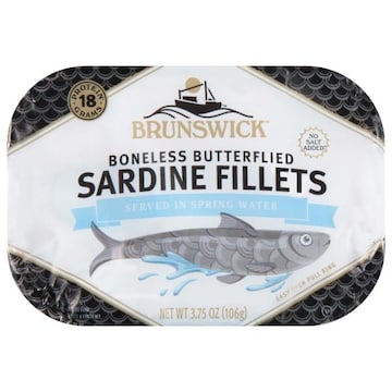 Brunswick Sardine Fillets, Spring Water, Boneless Butterflied