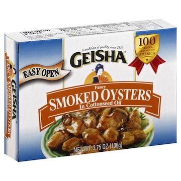 Geisha Oysters, Smoked, Fancy, in Cottonseed Oil