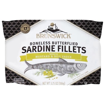 Brunswick Sardine Fillets, Mustard & Dill Sauce, Boneless Butterflied