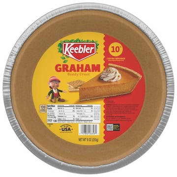 Keebler  Ready Crust 10-Inch Graham Cracker Pie Crust, Premade Pie Crust For Baking And No-Bake, 9 oz