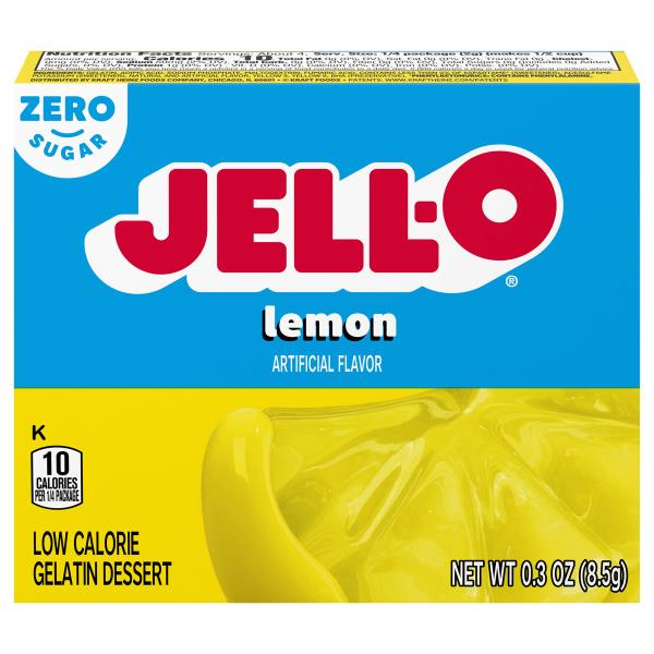 Jell-O Gelatin Dessert, Low Calorie, Zero Sugar, Lemon | Publix
