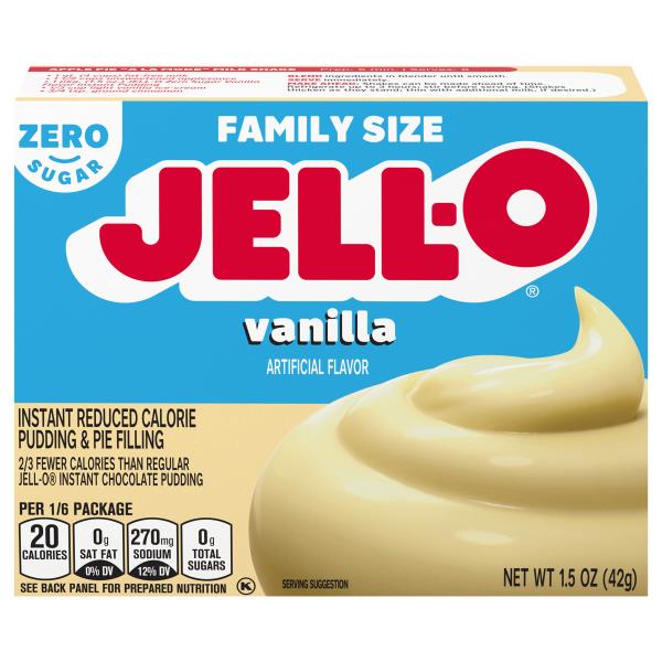 Jell-O Pudding & Pie Filling, Reduced Calorie, Zero Sugar, Instant