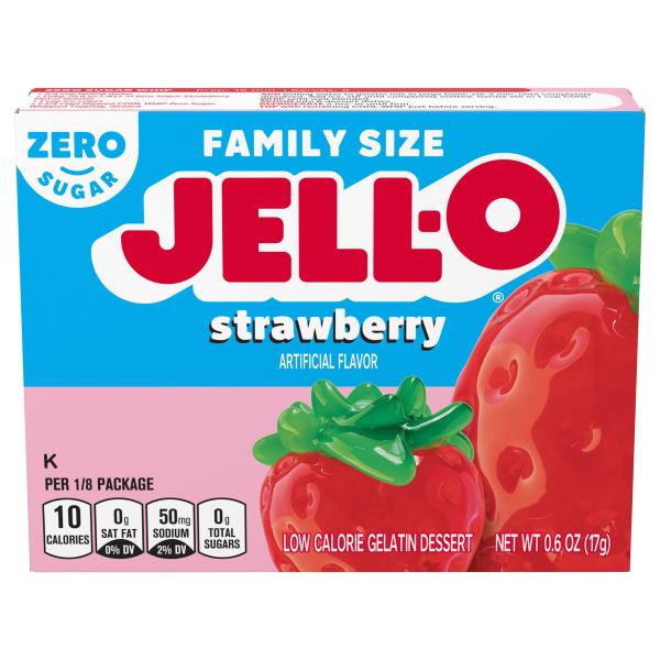 Jell-O Gelatin Dessert, Low Calorie, Zero Sugar, Strawberry