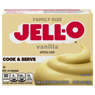 Jell-O Cook & Serve Vanilla Gelatin Dessert Family Size