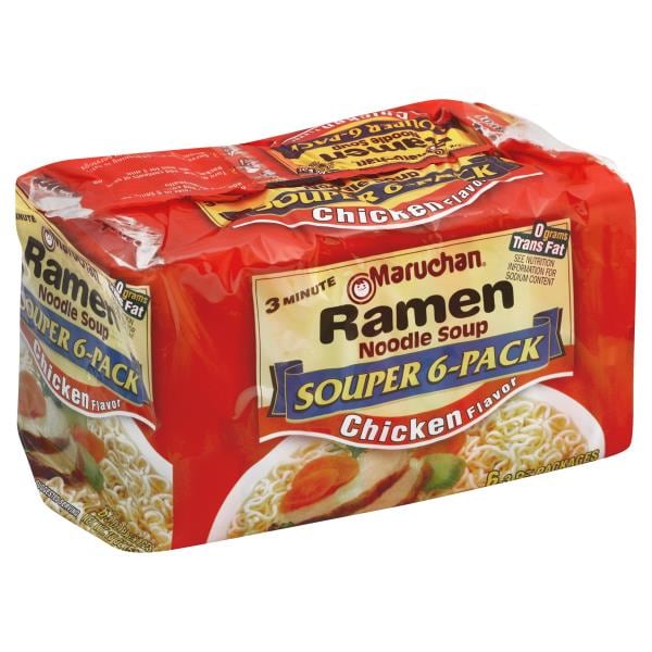 Maruchan Ramen Noodle Soup, Chicken Flavor, Souper 6Pack Publix