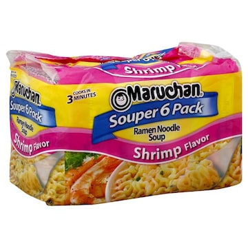 Maruchan Ramen Noodle Soup, Shrimp Flavor, Souper 6 Pack