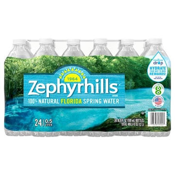 Zephyrhills Spring Water, Florida, 100% Natural, 24 Pack