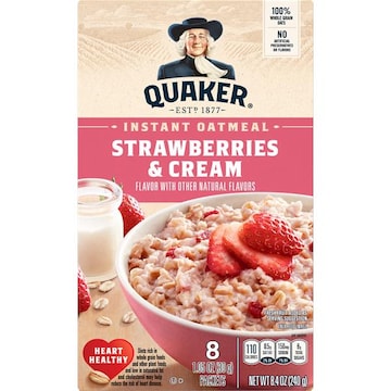 Quaker Oatmeal, Instant, Strawberries & Cream