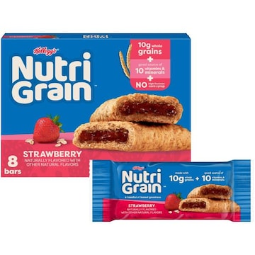 Nutri-Grain Breakfast Bars Strawberry, Made with 10g Whole Grains