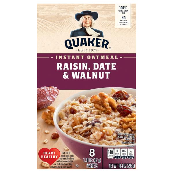 Quaker Instant Oatmeal, Raisin, Date & Walnut Publix Super Markets