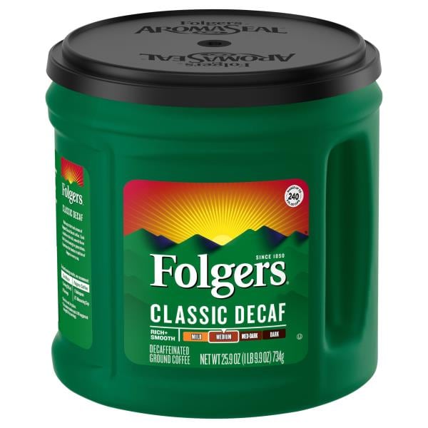 Folgers Coffee, Ground, Medium, Classic Decaf | Publix Super Markets