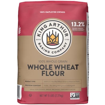 King Arthur Baking Whole Wheat Flour, 100% Whole Grain, Non-GMO Project Verified, Certified Kosher, 5 lbs