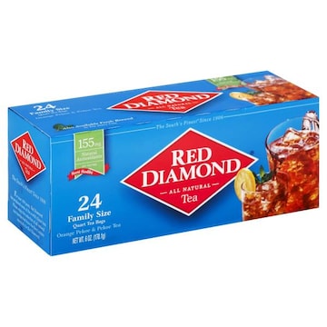 Red Diamond Orange Pekoe & Pekoe Tea, Family Size Quart Bags
