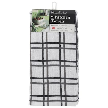 Ritz Graphite Multi Check Ultra Absorbent Kitchen Towels