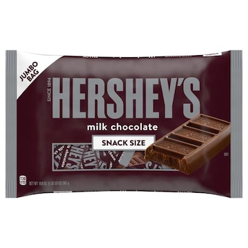 Hershey's MILK CHOCOLATE, SNACK SIZE, JUMBO BAG