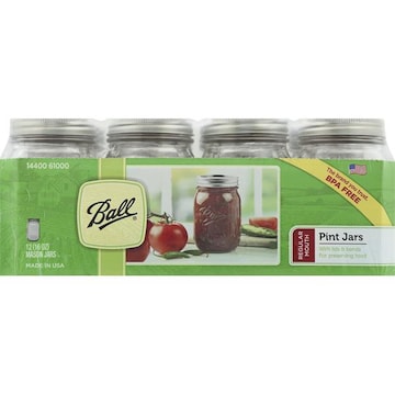 Ball Mason Jars, Pint, Regular Mouth