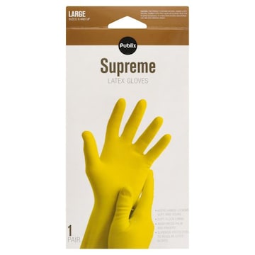 Publix Gloves, Latex, Supreme, Large