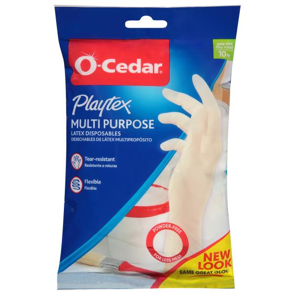 OCedar Playtex Gloves, Multi Purpose, Latex Disposables, 10 Pack