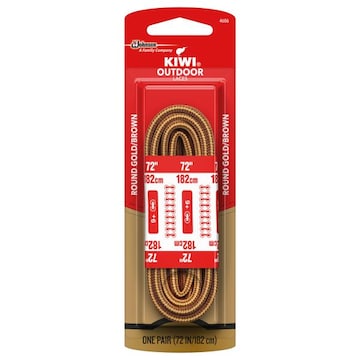 KIWI Outdoor Laces, Round, Gold/Brown, 72 Inches