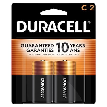 Duracell Coppertop C Alkaline Batteries, 2/Pack