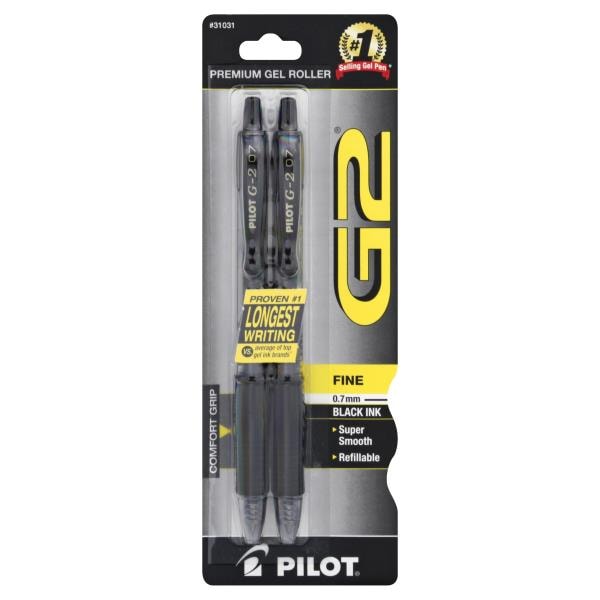 Pilot G2 Pen, Black Ink, Fine, 0.7 Mm, 31031 