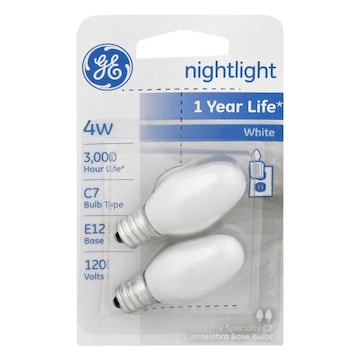 Ge Light Bulbs, Nightlight, White, 4 Watts