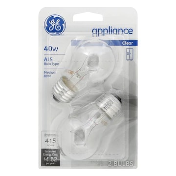Ge Light Bulbs, Appliance, Clear, 40 Watts