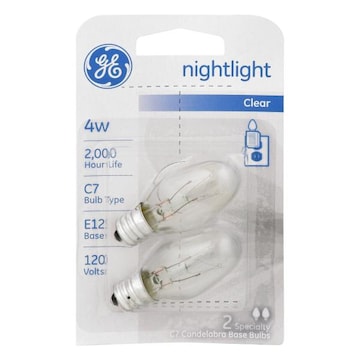 Ge Light Bulbs, Night Light, Clear, 4 Watts