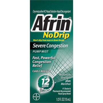 Afrin No Drip Severe Congestion, Maximum Strength, Plus Menthol, Pump Mist