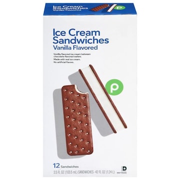 Publix Vanilla Flavored Ice Cream Sandwiches