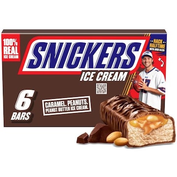 Snickers Ice Cream, Chocolatey Caramel Peanut Butter Ice Cream Bars Individually Wrapped Dessert
