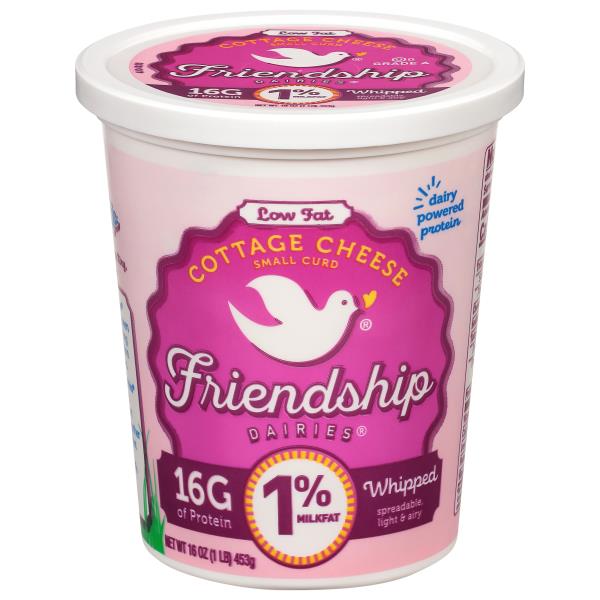 Friendship Dairies Cottage Cheese, Small Curd, 1 Milkfat, Low Fat