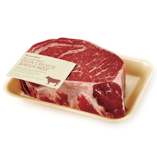 GreenWise Angus Ribeye Steak, Boneless, USDA Choice Beef Raised Without