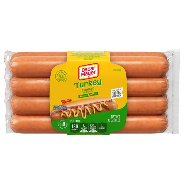 Oscar Mayer Bun-Length Turkey Uncured Franks Hot Dogs | Publix