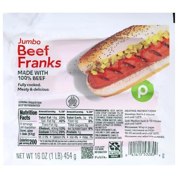 Publix Jumbo Franks, Beef