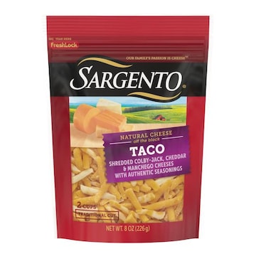 Sargento Off the Block Sargento® Shredded Taco Natural Cheese with Authentic Seasonings, 8 oz.