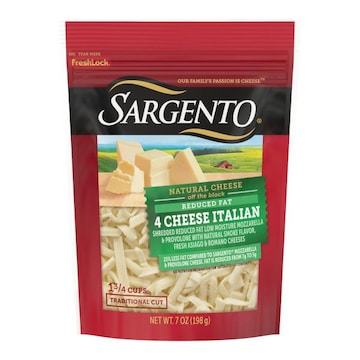 Sargento Off the Block Sargento® Shredded Reduced Fat 4 Cheese Italian Natural Cheese, 7 oz.