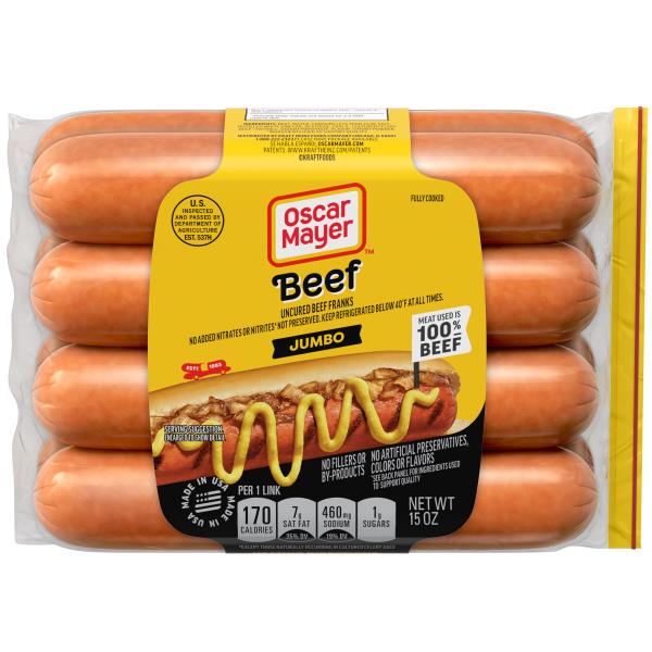 Oscar Mayer Jumbo Uncured Beef Franks Hot Dogs | Publix Super Markets