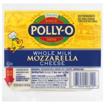 Polly-O Cheese, Mozzarella, Whole Milk