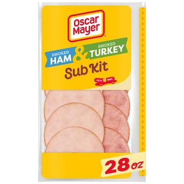 Oscar Mayer Sub Kit with Extra Lean Smoked Ham & Water Product & Extra Lean Smoked Turkey Breast Sliced Lunch Meat
