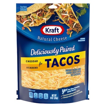 Kraft Shredded Cheese, Cheddar Asadero for Tacos
