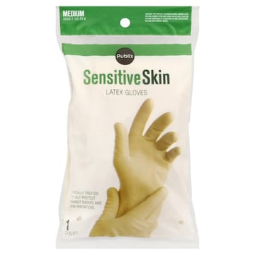 Publix Gloves, Latex, Sensitive Skin, Medium