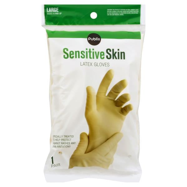 Publix Gloves, Latex, Sensitive Skin, Large Publix Super Markets