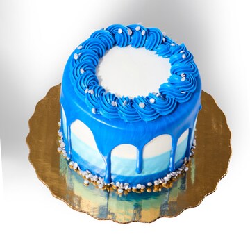 Mini Chanukah Blue Vanilla Buttercream Cake 550 Cal/Brownie