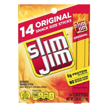 Slim Jim Smoked Snack Stick, Original, Snack Size, 14 Pack